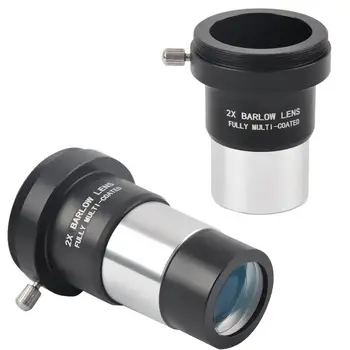 1.25 polegadas 6mm 8 mm 12,5 mm de 32mm 40mm Plossl Telescópio Oculares e Barlow 2X 3X Lente Full Metal Astronomia Oculares do Telescópio