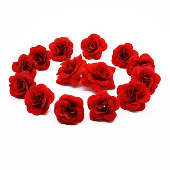 20 Peças De 3,5 Cm a 5 cm de Rosas Vermelhas com Flores Artificiais, Decoração de Acessórios de Casamento Diy Pulso Flor Cocar Festival de Suprimentos