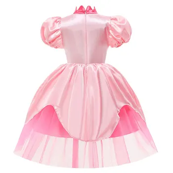 2022 Novo Cossky Princesa Peach Girl Dress Cosplay Traje De Crianças Roupas De Halloween Crianças De Aniversário, Festa De Carnaval Roupas