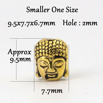 20pcs Metal da Cor do Ouro do Buda Cabeça Solta Esferas Espaçador Para Fazer Jóias Encontrar Pulseira Colar o Budismo Oração Acessórios