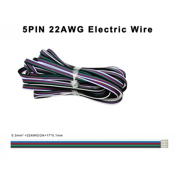 22AWG Fios Elétricos 2/3/4/5/6pin Fio Conector do Cabo de Extensão 1/5/10/20/50/100m Para WS2812B WS2815 5050RGBW Led Light Strip