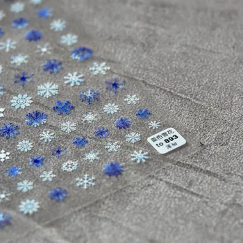 Adesivo Etiqueta da Arte do Prego de Design de Decoração Para as Unhas de Azul floco de Neve em Relevo Adesivo de Decalques de DIY Design Folha de Arte de Manicure