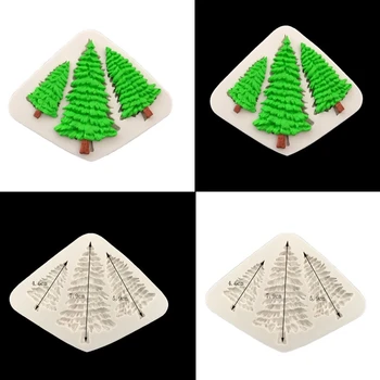 Aleatório 1pc Árvore de Natal Molde de Silicone de Chocolate do Molde Fondant Doces Bolo de Cookies Ferramentas de Cozimento de Decoração em 3d V8F8