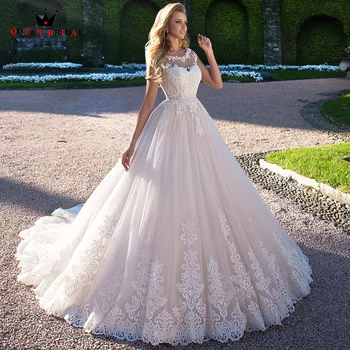 Bola Vestido de Noiva Vestidos de Comprimento do Assoalho de Tule de Renda Appiques Formal Elegante Vestido de Noiva De 2023 Novo Design Personalizado Feito DS41