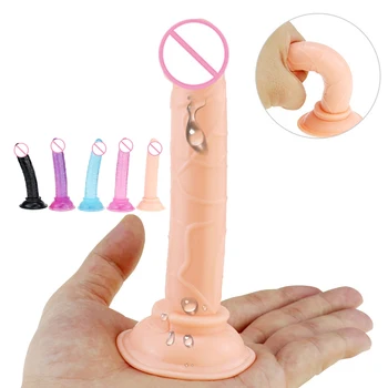 Brinquedo do sexo Próstata Realista Iniciante Vibrador Pênis Anal Plug anal Massagem Masturbador Mulheres Lésbicas G-spot ventosa Jogo Adulto