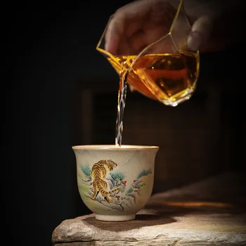 Bruto Cerâmica De Chá Doze Do Zodíaco Xícara De Chá De Winebowl Retro Kung Fu Chinês Conjunto De Chá Em Xícara De Chá De Grande Pintado À Mão Tigela De Chá Xícara (Chá) Definir