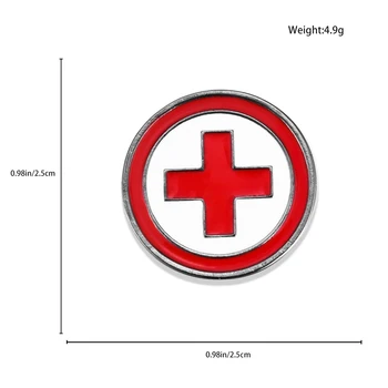DCARZZ Bonito Resgate Broches Pinos Médico Enfermeira da Cruz Vermelha, Médicos da Sociedade de Esmalte Branco Pin de Lapela Metal Clássico Jóias Mulher Presente