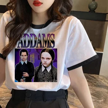 Eu Odeio Tudo, quarta-feira Addams tshirt mulheres mangá streetwear t-shirt menina mangá roupas