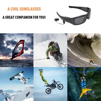 Filmadoras Mini Smart Óculos de Desporto da Câmara HD1080P Câmara de Música Bluetooth Óculos de sol gravador de Condução Copos Multifuncional