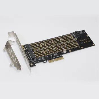 H1111Z M. 2 NVMe Placa SSD PCIe Cartão Tecla M + Chave B com Ventilador Cabo SATA PCIE para M2 Adaptador Suporta 2230 2242 2280 2260 22110