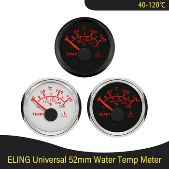 Impermeável 52mm Universal temperatura da Água de Medidor Medidor de Temperatura de 40-120℃ Vermelho, com luz de fundo para Carro Moto Barco Iate 12/24V