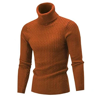 Inverno Homens de Elevada Qualidade da Camisola de Gola alta Engrossar Sweater Ocasional do Pulôver
