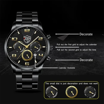 Luxo Mens Moda Casual Relógios de Quartzo Para Homens Calendário Luminoso de Aço Inoxidável do Relógio de Pulso de Homem de Relógio de Couro montre homme