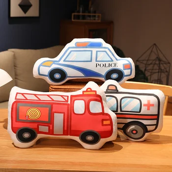 Luxuoso Carro de Brinquedos para as Crianças Soft Brinquedos Polícia ,ambulância,Navvy,Caminhão, Carro de Presentes de Aniversário Brinquedos para Meninos Kawaii Almofadas Para Decoração