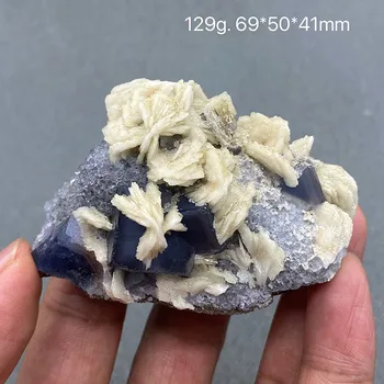 Natural china Fujian azul fluorite Mica Mineral amostra de cluster Pedras e cristais de Cura de cristal frete Grátis