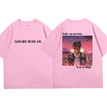 O Rapper Juice Wrld Lendas Nunca Morrem T-shirt de Impressão Suco Tem Algo A Dizer Para Wrld Camisetas Streetwear Hip Hop Cantor T-Shirt