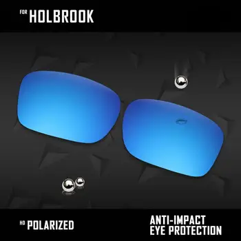 OOWLIT 4 Pares de Óculos Polarizados de Substituição de Lentes para Oakley Holbrook-Preto & Prata e Azul de Gelo & Fogo Vermelho