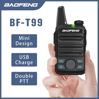 Promovido NOVO BF-T1 Baofeng BF-T99 Mini Walkie-talkie Crianças de Mão UHF Duas Vias de Rádio de Carga USB Estação de Radio Transceptor FM