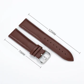 Pulseira de Couro genuíno pinos de aço Inoxidável fivela watchbands pulseira de couro trançado simples 12-24mm