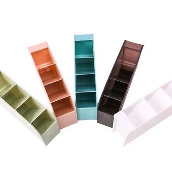 Quatro grade Grande Capacidade de Mesa porta-Caneta Lápis de Maquiagem da Caixa de Armazenamento Colorido Caixa de Plástico Criativo Lápis bonito Caixa de material Escolar