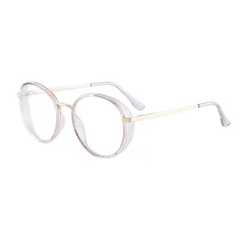 Rodada Anti-Blue Ray Full Rim Óptico de Óculos Óculos de Armação de Plástico Retro Mulheres de Estilo com Dobradiças de Mola de Venda Quente