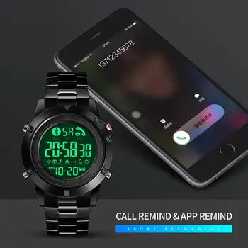 SKMEI Smart Bluetooth Creative Esportes, Moda Relógio de Pulso de Homens de Aço Pulseira de Calorias Pedômetro Remoto, Câmera Digital, Relógios