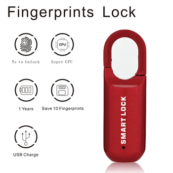 Smart impressões digitais Cadeado Sem Recarregável USB de impressões digitais de Bloqueio Mini Portátil Anti-roubo de Bloqueio de Segurança para a Bolsa de Gabinete