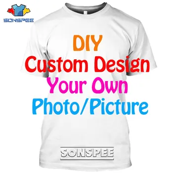 SONSPEE Impressão 3D Criar o Projeto do Cliente Anime/Foto/Star/Você Quiser Cantor/Padrão/DIY Garoto T-Shirt de Sublimação de Moletom Tee Tops
