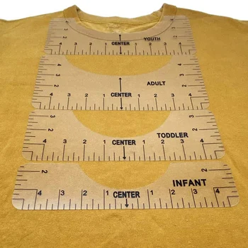 T-Shirt Régua Guia de Ferramenta de Alinhamento para o Vinil, Ferramenta de Alinhamento para Gráficos de T-Shirt de Centralização da Ferramenta (Claras e Transparentes)