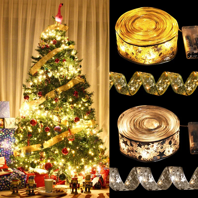 Venda 1m/2m/5m decoração de natal de led fita árvore de natal pendurando  enfeites de arcos de luzes de fadas para o natal o ano novo decoração  navidad - Casa & Jardim /