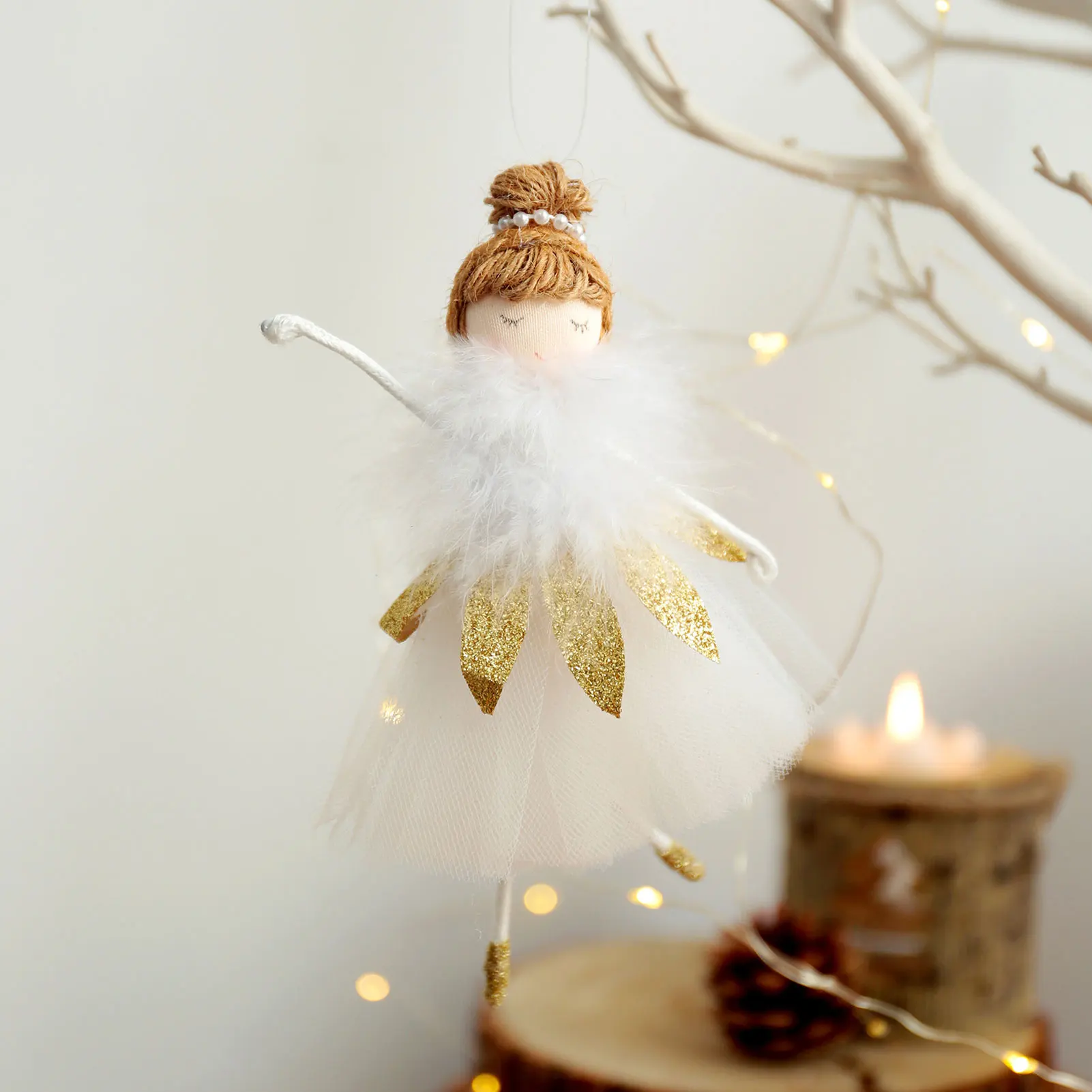 Venda Menina anjo ornamento de dança angel boneca ornamentos bailarina árvore  de enforcamento enfeites decorativos boneca anjo artesanato elfos para -  Casa & Jardim / 