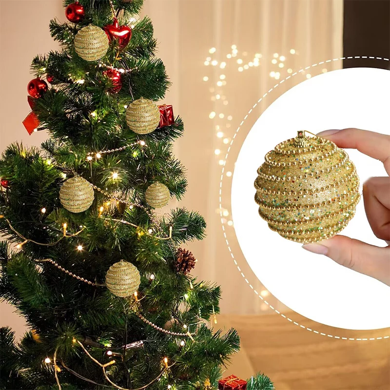 Venda Lantejoulas glitter colorido bola de natal enfeites de 8cm de  plástico inquebrável árvore de natal bolas penduradas brinquedinhos definir  a decoração home - Casa & Jardim / 