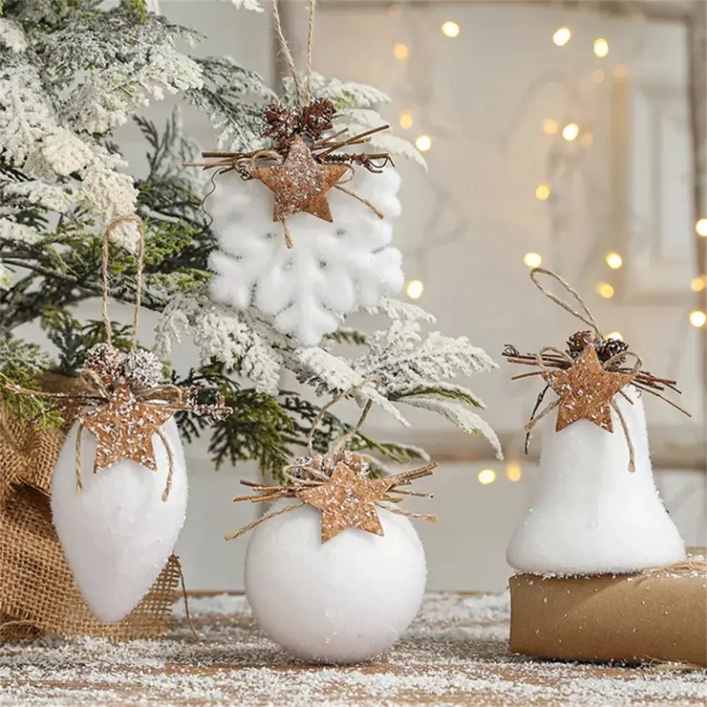 Venda Natal gota de água do floco de neve de espuma bola de presente bolas  de árvore de natal decoração de enfeites para pendurar em árvore de  pingentes de bola de natal -