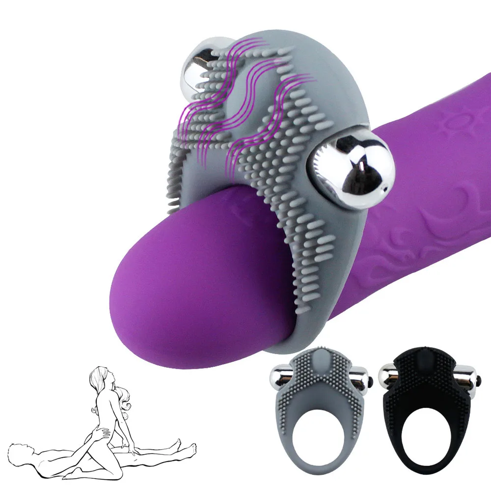 Venda Pênis vibratório, anel de retardar a ejaculação bullet vibrador massageador do clitóris brinquedos sexuais emparelhado anéis para casais pau anéis de silicone imagem